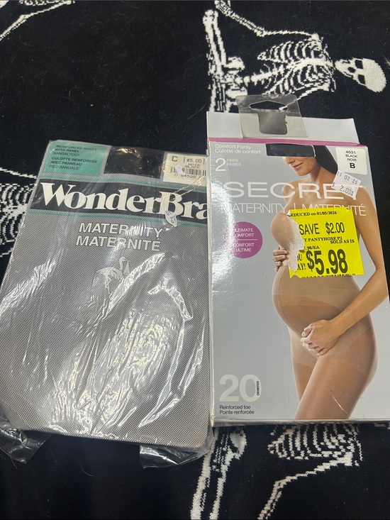 Wonderbra Accessories - *3 for $30* Three Pairs Maternity Nylons, Black, New in Box